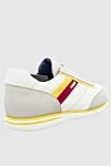 White leather sneakers for men Zilli - contrasting inserts, logo. 100% genuine leather. elastic band. Country of manufacture: Italy. Care: specialized cleaning - photo 4