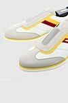 Zilli White leather sneakers for men - contrasting inserts, logo. 100% genuine leather. elastic band. Country of manufacture: Italy. Care: specialized cleaning - photo 5