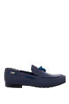 Zilli Blue Nubuck Loafers for men - logo, contrast sole, tassels. 100% nubuck. Country of manufacture: Italy. Care: specialized cleaning - photo 1