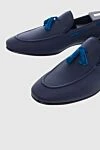 Zilli Blue Nubuck Loafers for men - logo, contrast sole, tassels. 100% nubuck. Country of manufacture: Italy. Care: specialized cleaning - photo 5