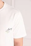 Brioni White cotton T-shirt for men - logo. 100% cotton. Country of manufacture: Italy. Care: specialized cleaning - photo 5