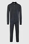 Brioni Men's sports suit made of cotton and elastane, gray - Brand logo. 96% cotton, 4% elastane. Closure: Zipper. Four side pockets. Country of manufacture: Italy. Care: specialized cleaning - photo 1