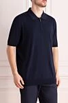 Brioni Поло из хлопка синее - 100% хлопок. Молния. Страна производитель: Италия. Уход: специализированная чистка - фото 3