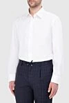 Brioni Рубашка з бавовни біла чоловіча - 100% бавовна. гудзики. Країна виробник: Италия. Догляд: спеціалізоване чищення - фото 3