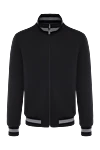 Zilli Black sports jacket for men - contrasting finish. 45% cotton, 32% cashmere, 14% silk, 9% polyamide. Closure: zipper. two side pockets. Country of manufacture: Italy. Care: specialized cleaning - photo 1