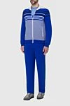 Men's sports suit made of cotton and silk, blue Zilli - Contrasting lines, contrasting trim. 50% cotton, 50% silk. Closure: Drawstring, zipper. Four side pockets. Country of manufacture: Italy. Care: specialized cleaning - photo 2