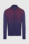 Zilli Blue cashmere and silk sports sweatshirt for men - gradient. 70% cashmere, 30% silk. Closure: zipper. two side pockets. Country of manufacture: Italy. Care: specialized cleaning - photo 1