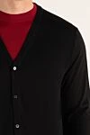 Zilli Black cashmere and silk cardigan for men - 70% cashmere, 30% silk. Closure: Buttons. Country of manufacture: Italy. Care: specialized cleaning - photo 5