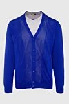 Zilli Men's cardigan made of cotton and silk blue - 50% cotton, 50% silk. Closure: Buttons. Country of manufacture: Italy. Care: specialized cleaning - photo 1