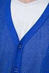 Zilli Men's cardigan made of cotton and silk blue - 50% cotton, 50% silk. Closure: Buttons. Country of manufacture: Italy. Care: specialized cleaning - photo 5