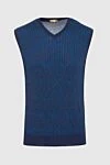 Zilli Men's vest made of cotton and silk blue - Neckline, fancy pattern. 60% silk, 40% cotton. Country of manufacture: Italy. Care: specialized cleaning - photo 1