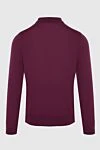 Long-sleeved polo from silk and cashmere burgundy for men Zilli - Long sleeve. 60% cashmere, 40% silk. Closure: Zipper. Country of manufacture: Italy. Care: specialized cleaning - photo 6