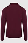 Zilli Long-sleeved polo from silk and cashmere burgundy for men - Fantasy pattern. Long sleeve. 70% cashmere, 30% silk. Buttons. Country of manufacture: Italy. Care: specialized cleaning - photo 3