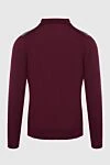 Long-sleeved polo from silk and cashmere burgundy for men Zilli - Fantasy pattern. Long sleeve. 70% cashmere, 30% silk. Buttons. Country of manufacture: Italy. Care: specialized cleaning - photo 6