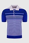 Zilli Cotton and silk polo blue for men - Contrast trim, line pattern. 50% cotton, 50% silk. Closure: Buttons. Country of manufacture: Italy. Care: specialized cleaning - photo 1