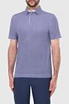 Zilli Cotton polo purple men's - 100% cotton. Buttons. Country of manufacture: Italy. Care: specialized cleaning - photo 3