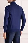 Golf men's cashmere and silk blue Zilli - knitting pattern. High neck. 70% cashmere, 30% silk. Country of manufacture: Italy. Care: specialized cleaning - photo 4