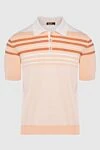 Zilli Cotton and silk polo orange for men - Contrasting trim, stripe pattern. 50% cotton, 50% silk. Closure: Zipper. Country of manufacture: Italy. Care: specialized cleaning - photo 1