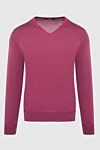 Zilli Pink silk and cotton jumper for men - Neckline. 50% cotton, 50% silk. Country of manufacture: Italy. Care: specialized cleaning - photo 1