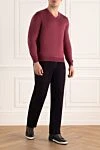 Pink silk and cotton jumper for men Zilli - Neckline. 50% cotton, 50% silk. Country of manufacture: Italy. Care: specialized cleaning - photo 2