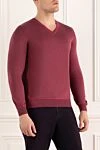 Zilli Pink silk and cotton jumper for men - Neckline. 50% cotton, 50% silk. Country of manufacture: Italy. Care: specialized cleaning - photo 3