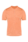 Zilli Silk polo orange for men - melange pattern. 100% silk. Buttons. Country of manufacture: Italy. Care: specialized cleaning - photo 1