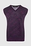 Zilli Men's cashmere and silk vest purple - Neckline, contrasting pattern. 60% cashmere, 40% silk. Country of manufacture: Italy. Care: specialized cleaning - photo 1