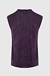 Men's cashmere and silk vest purple Zilli - Neckline, contrasting pattern. 60% cashmere, 40% silk. Country of manufacture: Italy. Care: specialized cleaning - photo 6