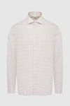 Alessandro Gherardi White cotton shirt for men - Decor: small check pattern. Composition: 100% cotton. Closure: buttons. Country of manufacture: Italy. Care: specialized cleaning - photo 1