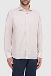 Alessandro Gherardi White cotton shirt for men - Decor: small check pattern. Composition: 100% cotton. Closure: buttons. Country of manufacture: Italy. Care: specialized cleaning - photo 3