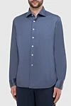 Alessandro Gherardi Blue cotton shirt for men - 100% cotton. Closure: buttons. Country of manufacture: Italy. Care: specialized cleaning - photo 3