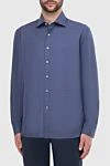 Alessandro Gherardi Blue cotton shirt for men - Composition: 100% cotton. Closure: buttons. Country of manufacture: Italy. Care: specialized cleaning - photo 3