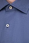 Alessandro Gherardi Blue cotton shirt for men - Composition: 100% cotton. Closure: buttons. Country of manufacture: Italy. Care: specialized cleaning - photo 5