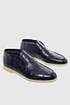 Cesare di Napoli Purple crocodile leather loafers for men - textured leather, contrast sole. natural fur lining. 100% crocodile skin. Insole: leather. Country of manufacture: Italy. Care: specialized cleaning - photo 3