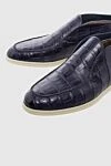 Cesare di Napoli Purple crocodile leather loafers for men - textured leather, contrast sole. natural fur lining. 100% crocodile skin. Insole: leather. Country of manufacture: Italy. Care: specialized cleaning - photo 5