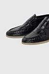 Cesare di Napoli Black crocodile leather loafers for men - textured leather, contrast sole. 100% crocodile skin. Insole: leather. Country of manufacture: Italy. Care: specialized cleaning - photo 5