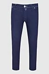 Jacob Cohen Blue cotton and elastane jeans for men - logo. 98% cotton, 2% elastane. Closure: button, zipper. Three side pockets, two back pockets. Country of manufacture: Italy. Care: specialized cleaning - photo 1