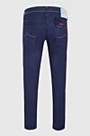 Blue cotton and elastane jeans for men Jacob Cohen - logo. 98% cotton, 2% elastane. Closure: button, zipper. Three side pockets, two back pockets. Country of manufacture: Italy. Care: specialized cleaning - photo 2