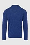 Wool, silk and cashmere jumper blue for men Dalmine - Decor: Knit, geometric pattern. Composition: 70% wool, 20% silk, 10% cashmere. Country of manufacture: Italy. Care: specialized cleaning - photo 6