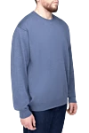 Dalmine Wool jumper blue for men - Composition: 100% wool. Country of manufacture: Italy. Care: specialized cleaning - photo 3