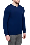 Malo Blue wool sweater for men - 100% wool. Country of manufacture: Italy. Care: specialized cleaning - photo 3