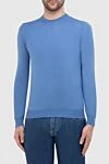 Malo Blue wool jumper for men - 100% wool. Country of manufacture: Italy. Care: specialized cleaning - photo 3