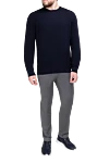 Blue wool sweater for men Malo - 100% wool. Country of manufacture: Italy. Care: specialized cleaning - photo 2