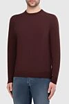 Malo Cashmere burgundy jumper for men - 100% cashmere. Country of manufacture: Italy. Care: specialized cleaning - photo 3