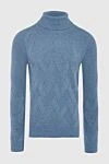 Malo Men's cashmere golf blue - High neck. 100% cashmere. Country of manufacture: Italy. Care: specialized cleaning - photo 1