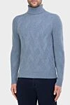 Malo Men's cashmere golf blue - High neck. 100% cashmere. Country of manufacture: Italy. Care: specialized cleaning - photo 3