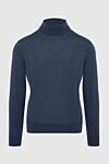 Gran Sasso Men's high-collared woolen jumper blue - High collar stand. 100% wool. Country of manufacture: Italy. Care: specialized cleaning - photo 1