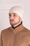 White cashmere hat for men Gran Sasso - 100% cashmere. Country of manufacture: Italy. Care: specialized cleaning - photo 2