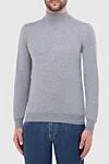 Gran Sasso Men's high-collared stand-up woolen sweater gray - High collar stand. 100% wool. Country of manufacture: Italy. Care: specialized cleaning - photo 3