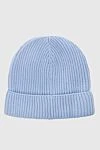 Gran Sasso Blue cashmere hat for women with a ribbed design - 100% cashmere. Country of manufacture: Italy. Care: specialized cleaning - photo 1